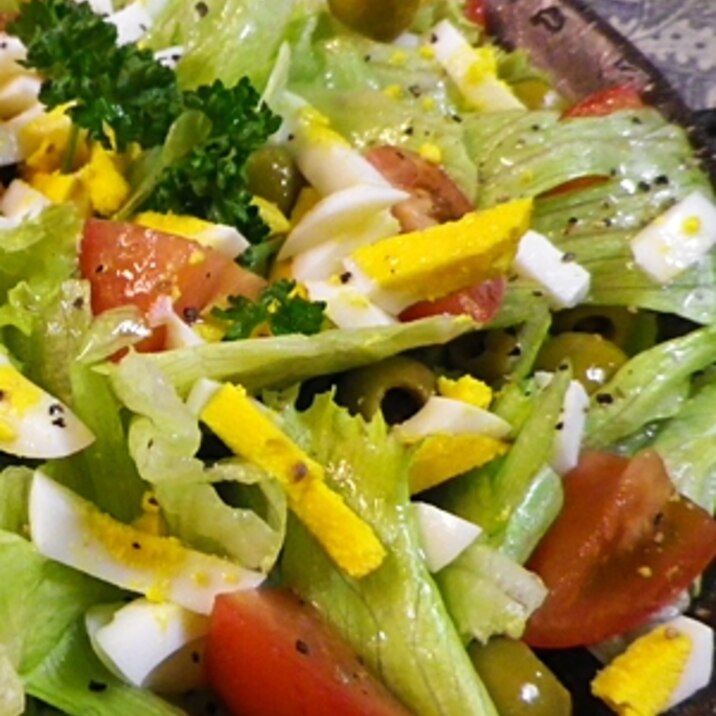 レタストマトオリーブの卵サラダ レシピ 作り方 By Leopoo 楽天レシピ